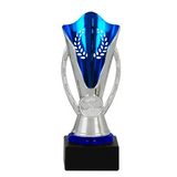 Pokal sølv/blå farve, med hank