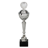 Slank og skøn sølv pokal, med låg