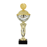 Elegant Chrompokal i Guld og sølv, med låg