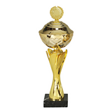 Stilren Chrompokal i Guld, med organisk trompet