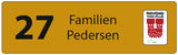 Postkasseskilt med gravering og Nabohjælp 200x60 mm.