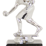Keglespiller statuette Dame, sølv, 4 sokkeltyper