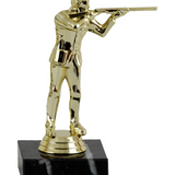 Lerdueskytte (Skeetskydning) statuette herre, guld, 4 sokkeltyper