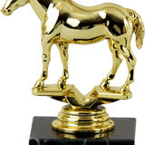 Heste statuette, guld, 4 sokkeltyper
