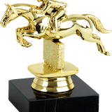 Heste statuette spring, guld, 4 sokkeltyper