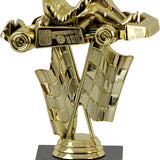Gokart statuette, guld, 4 sokkeltyper