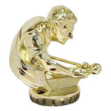 Billard statuette, guld, 4 sokkeltyper