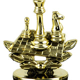Skak statuette, guld, 4 sokkeltyper