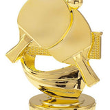 Bordtennis statuette, guld, 4 sokkeltyper