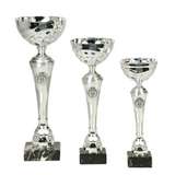Elegant chrompokal i Sølv, sølv bølge