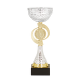 Flot Chrompokal i sølv og guld