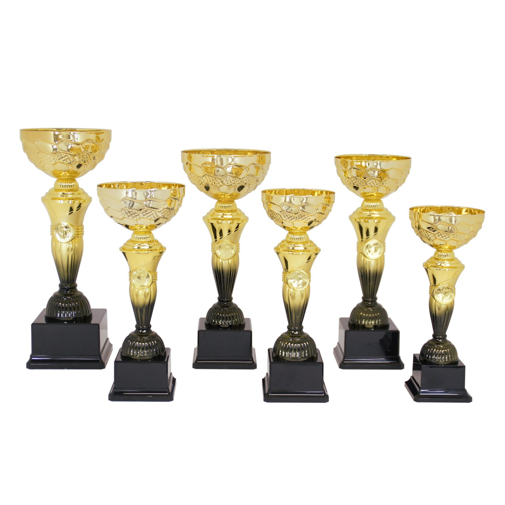Flot Guld Chrompokal, guld og sort, 6 størrelser (25-6180)