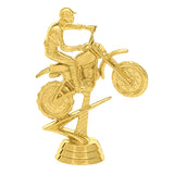 Motocross statuette, guld, flere sokkeltyper