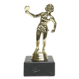 Bordtennis statuette Dame, guld, flere sokkeltyper