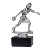 Bowling statuette Dame, Antik sølv, flere sokkeltyper