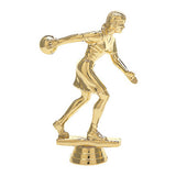 Bowling statuette Dame, guld, flere sokkeltyper