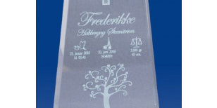 Glasplakette "Monument" med lasergravering