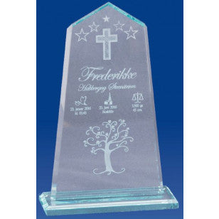 Glasplakette "Monument" med lasergravering