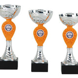 Moderne pokal, sølv og orange