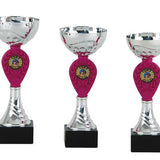 Moderne pokal, sølv og lilla