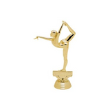 Gymnastik statuette dame, guld, 4 sokkeltyper