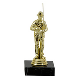 Lystfisker statuette, guld, 4 sokkeltyper