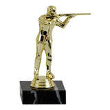 Lerdueskytte (Skeetskydning) statuette herre, guld, flere sokkeltyper