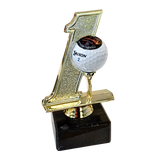 Hole in one golf statuette, guld, 4 sokkeltyper