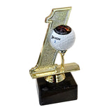 Hole in one golf statuette, guld, flere sokkeltyper