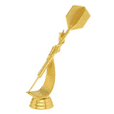 Dartpil statuette, guld, flere sokkeltyper
