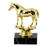 Heste statuette Quarter, guld, flere sokkeltyper