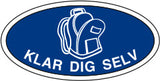Ovalt Stofmærke, Klar Dig Selv, Blå, 40x20mm.