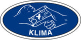 Ovalt Stofmærke, Klima, Blå, 40x20mm.