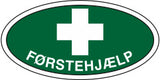 Ovalt Stofmærke, Førstehjælp, Grøn, 40x20mm.