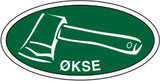 Ovalt Stofmærke, Økse, Grøn, 40x20mm.