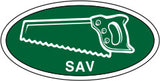 Ovalt Stofmærke, Sav, Grøn, 40x20mm.