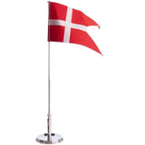 Forsølvet flagstang m. blank fod, 40 cm