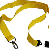 900 x 20 mm. polyester nøglesnor, Gul. Monteret med Japan Hook og sikkerhedsspænde
