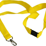 900 x 20 mm. polyester nøglesnor, Gul. Monteret med Japan Hook og sikkerhedsspænde