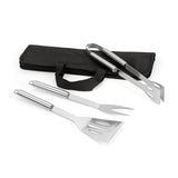 Robust BBQ Grill sæt i 3 dele, med etui. Rustfrit stål redskaber
