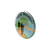 Medalje i krystalglas med dit tryk, lige kant