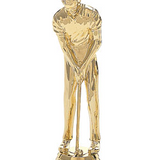 Golf Putter statuette herre, guld, 4 sokkeltyper