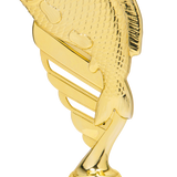Fiske statuette, guld, 4 sokkeltyper