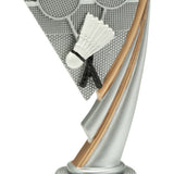 Badminton statuette, sølv med sølvtrim