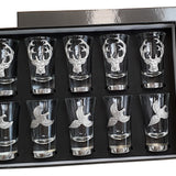 Shot Glas med Motiv, 10 styk, Håndlavet