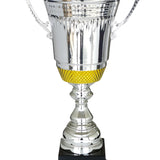 Prominent sølv-guld chrompokal med hank