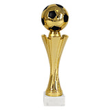 Fodbold pokal statuette guld, Hvid sokkel