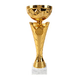 Flot Guld chrompokal, Hvid sokkel
