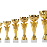 Flot Guld chrompokal, Hvid sokkel