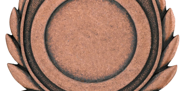 Guld medalje "Skjold" ø50 mm.